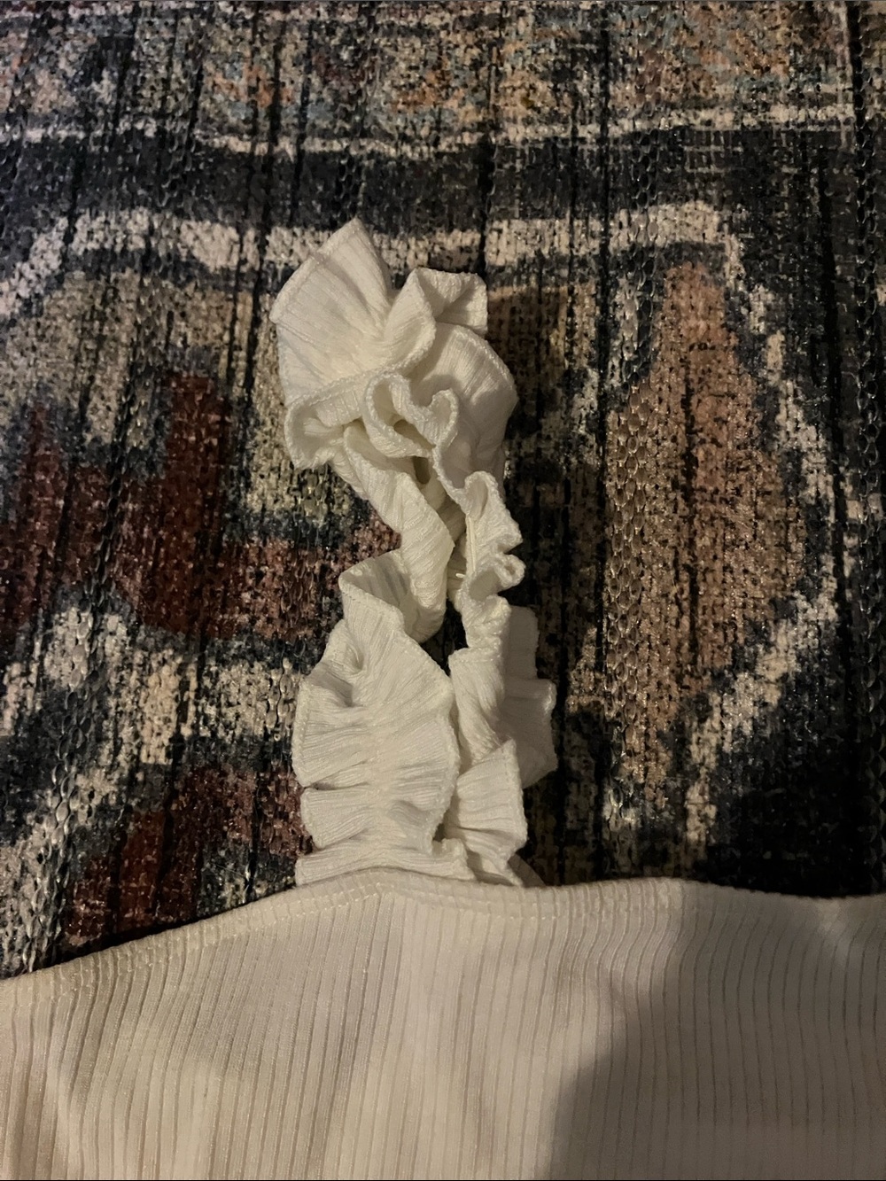 Sunday Best White Ruffle-Strap Crop Top - Picture 2 of 2